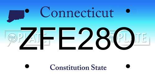 ZFE28O Connecticut License Plate