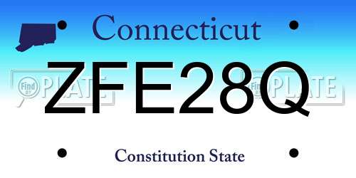 ZFE28Q Connecticut License Plate