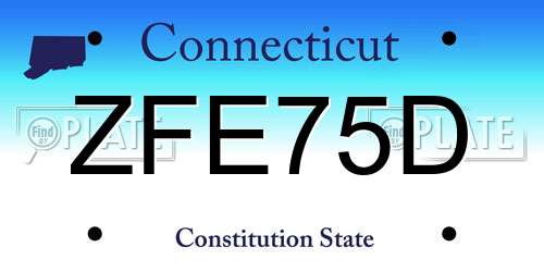 ZFE75D Connecticut License Plate