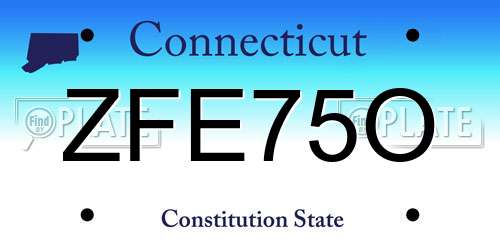 ZFE75O Connecticut License Plate