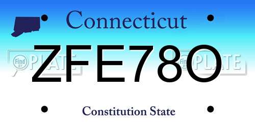 ZFE78O Connecticut License Plate