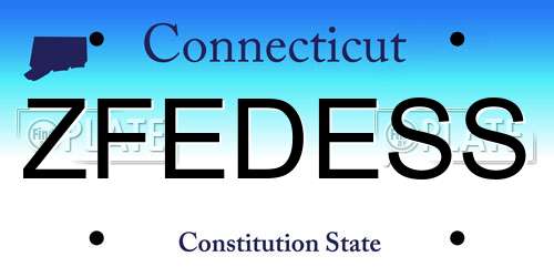 ZFEDESS Connecticut License Plate