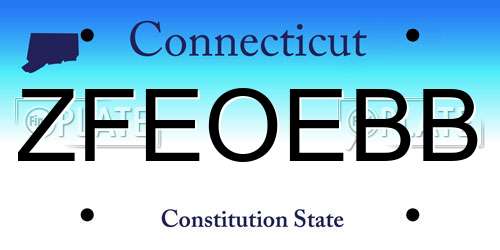 ZFEOEBB Connecticut License Plate