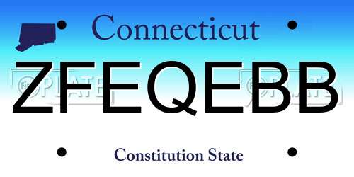 ZFEQEBB Connecticut License Plate