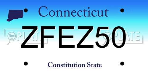 ZFEZ50 Connecticut License Plate