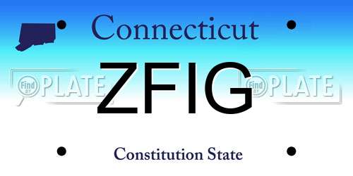 ZFIG Connecticut License Plate