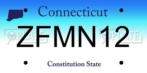 ZFMN12 Connecticut License Plate