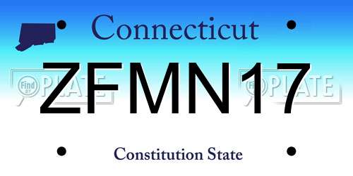 ZFMN17 Connecticut License Plate