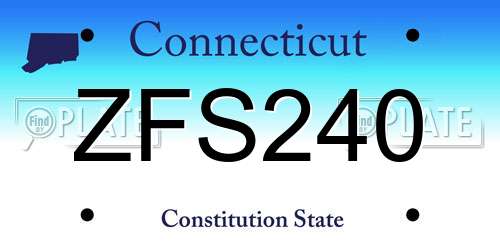 ZFS240 Connecticut License Plate