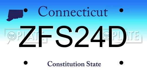 ZFS24D Connecticut License Plate