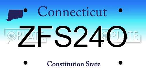 ZFS24O Connecticut License Plate