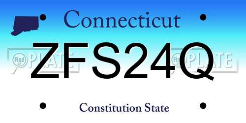 ZFS24Q Connecticut License Plate