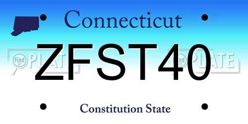 ZFST40 Connecticut License Plate