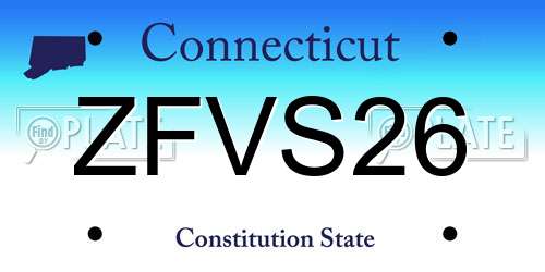 ZFVS26 Connecticut License Plate