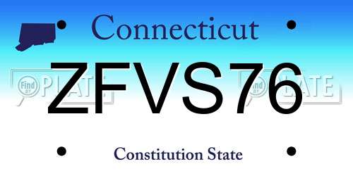 ZFVS76 Connecticut License Plate