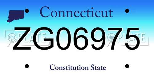 ZG06975 Connecticut License Plate