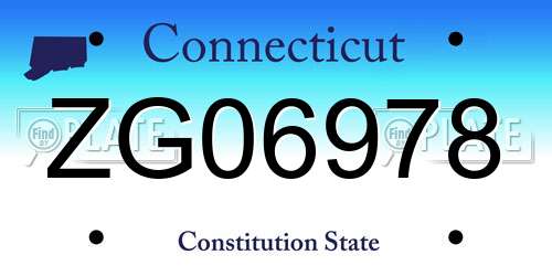 ZG06978 Connecticut License Plate