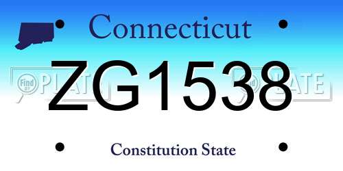 ZG1538 Connecticut License Plate