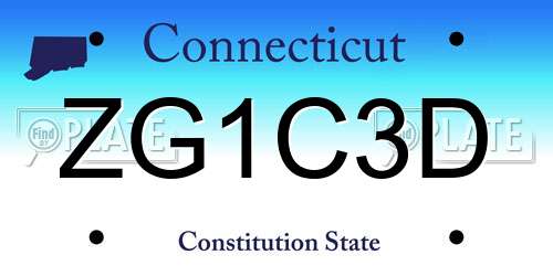 ZG1C3D Connecticut License Plate