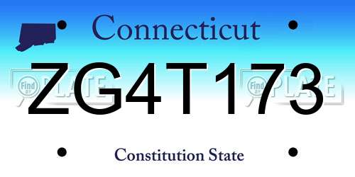 ZG4T173 Connecticut License Plate