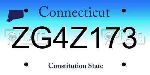 ZG4Z173 Connecticut License Plate