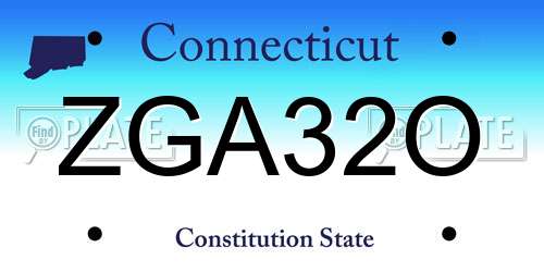 ZGA32O Connecticut License Plate