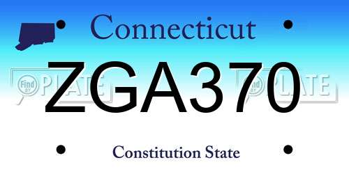 ZGA370 Connecticut License Plate