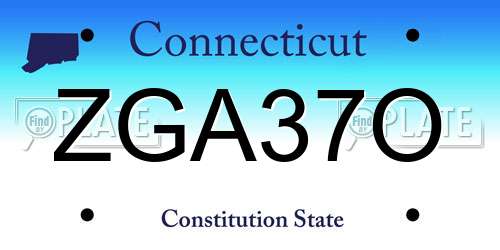 ZGA37O Connecticut License Plate