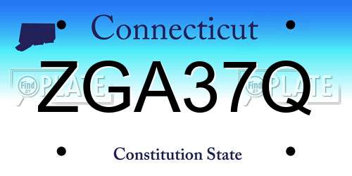 ZGA37Q Connecticut License Plate