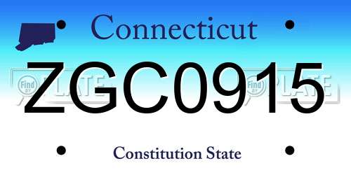 ZGC0915 Connecticut License Plate