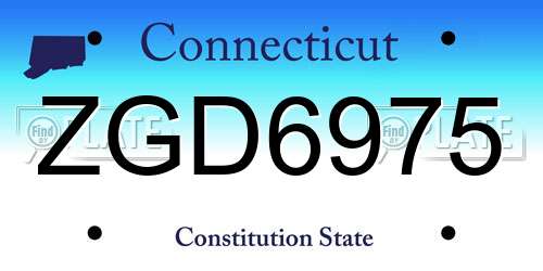 ZGD6975 Connecticut License Plate
