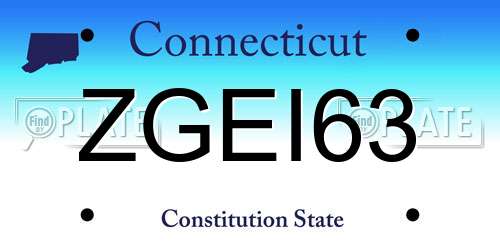 ZGEI63 Connecticut License Plate