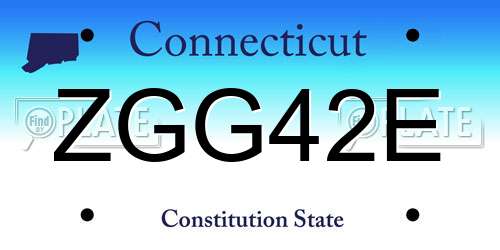 ZGG42E Connecticut License Plate