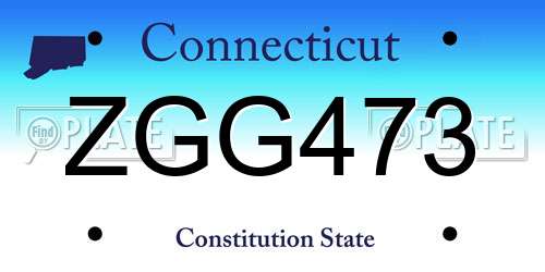 ZGG473 Connecticut License Plate