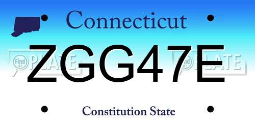 ZGG47E Connecticut License Plate