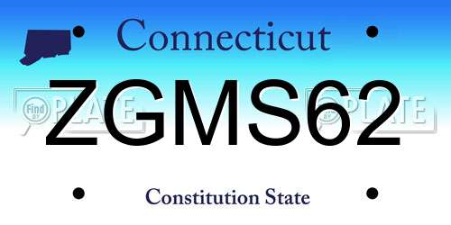 ZGMS62 Connecticut License Plate