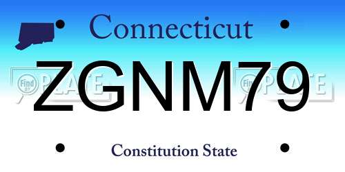 ZGNM79 Connecticut License Plate