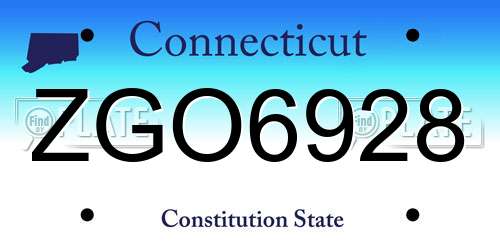 ZGO6928 Connecticut License Plate