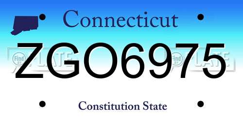 ZGO6975 Connecticut License Plate