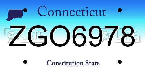 ZGO6978 Connecticut License Plate
