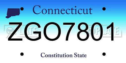 ZGO7801 Connecticut License Plate