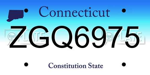ZGQ6975 Connecticut License Plate