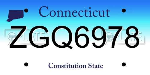 ZGQ6978 Connecticut License Plate