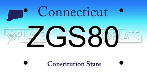 ZGS80 Connecticut License Plate