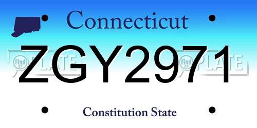 ZGY2971 Connecticut License Plate
