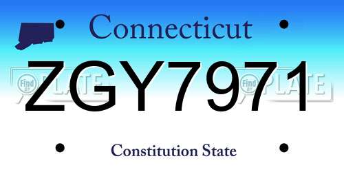 ZGY7971 Connecticut License Plate