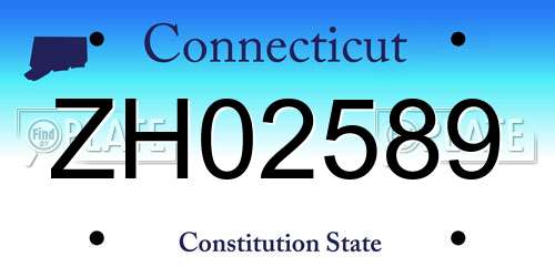 ZH02589 Connecticut License Plate