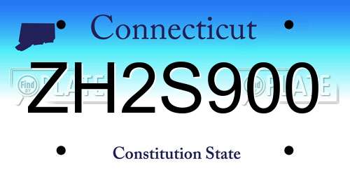 ZH2S900 Connecticut License Plate