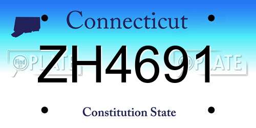 ZH4691 Connecticut License Plate