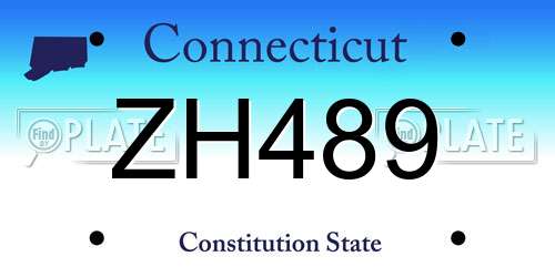 ZH489 Connecticut License Plate